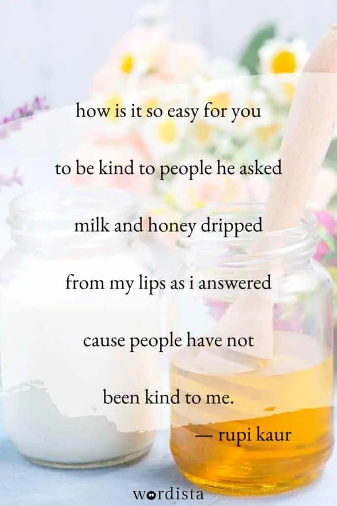 poetry rupi kaur poem from her book milk and honey