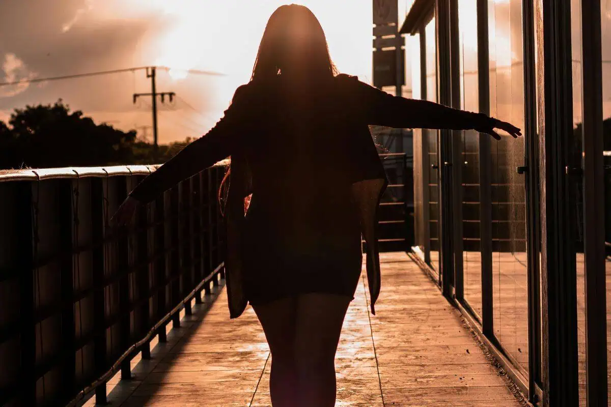 confident back facing silhouette walking forward savage attitude aesthetic image